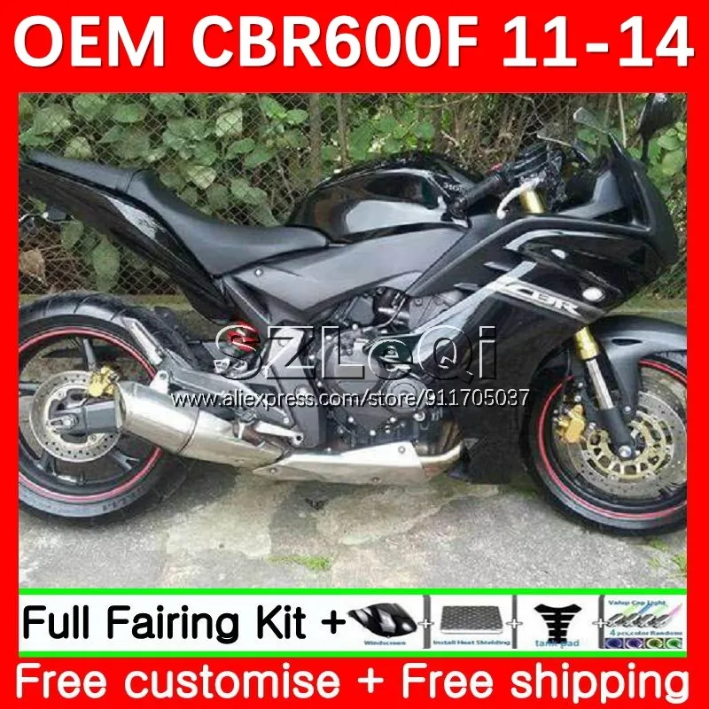 

Глянцевая черная инъекция для HONDA CBR 600 F 600F C CBR600F4i CBR600 F F4i 11 12 13 14 CBR600F 2011 2012 2013 2014 обтекатель 32LQ.7