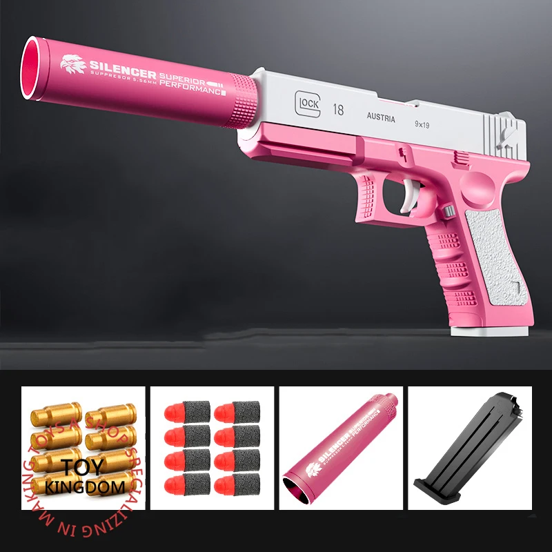 

Shell Ejecting Glock Airsoft Pistol Soft Bullet Manual Toy Gun Weapon Children Armas Blaster Shot Outdoor Games Boys