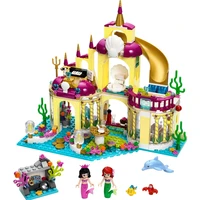 fit 41063 disney princess ariels undersea palace castle mermaid undersea palace elsa building blocks friends bricks toys girl