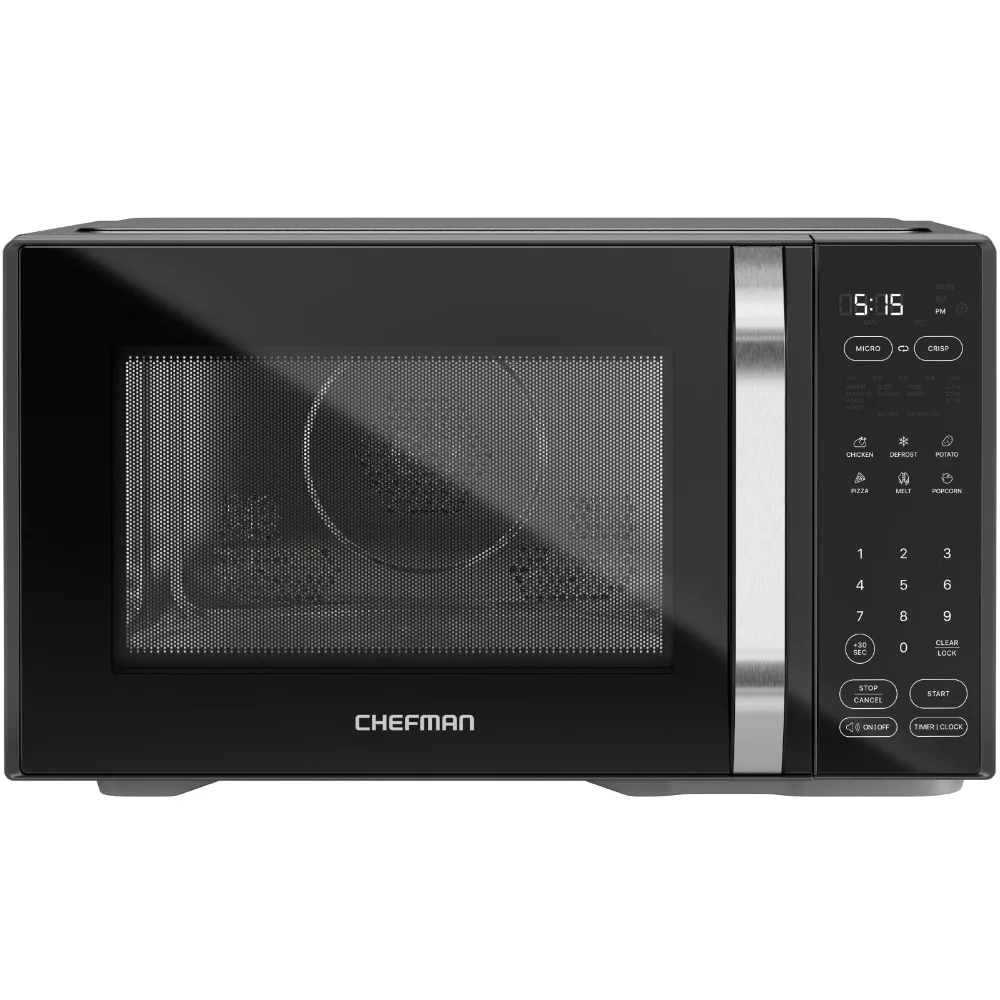 

Chefman Microcrisp 1.1 Cu. Ft. Countertop Microwave Oven + Crisper, 1800 Watts, Pizza Oven, Black