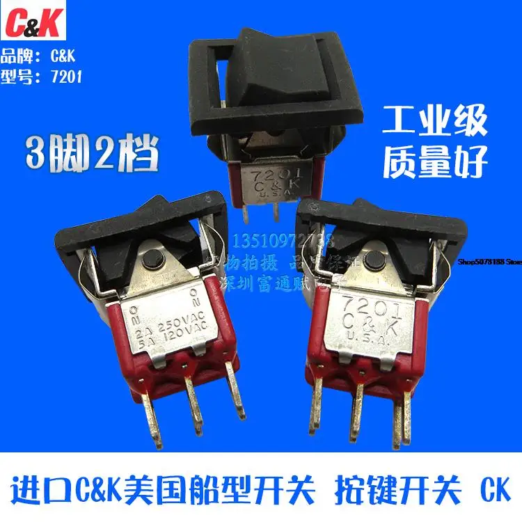 

Клавишный переключатель 6-ножной 2-ступенчатый клавишный переключатель 7201 переключатель CK