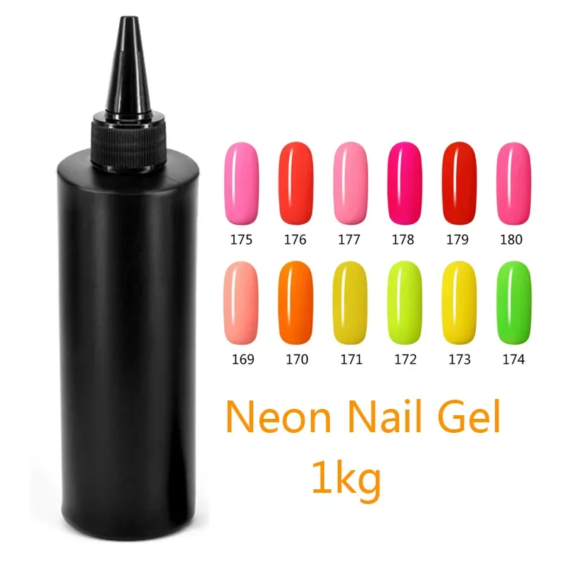 

MSHARE Neon Orange Pink Yellow Green Nail Gel Polish Soak Off UV Gel Varnish 1KG