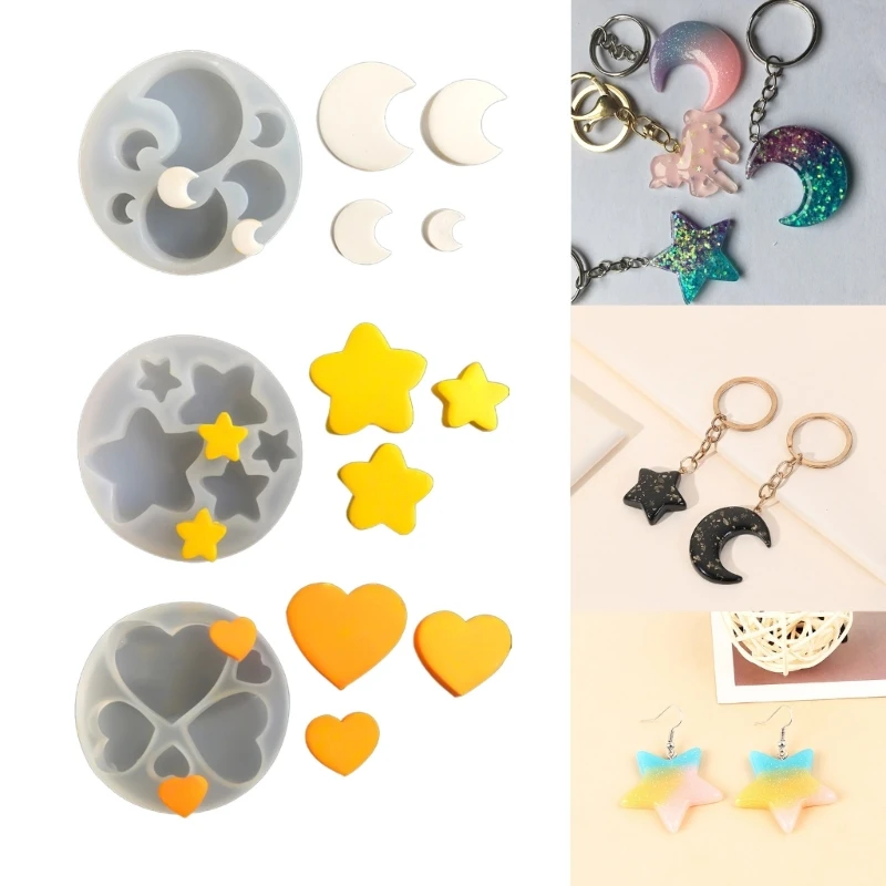 

День Святого Валентина формы сердца форма лунной звезды помадной формы DIY Выпекание торта шоколад формы ручной работы ремесла делая D0LC