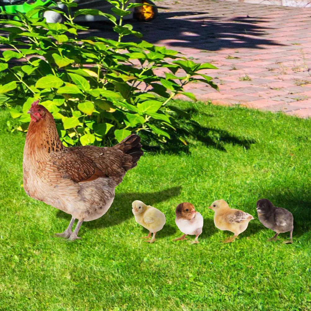 

5 Pcs Foot Yard Ornament Floor Trim Outdoor Courtyard Decoration Japanese Chicken Metal Stake Sign Yards Decorative
