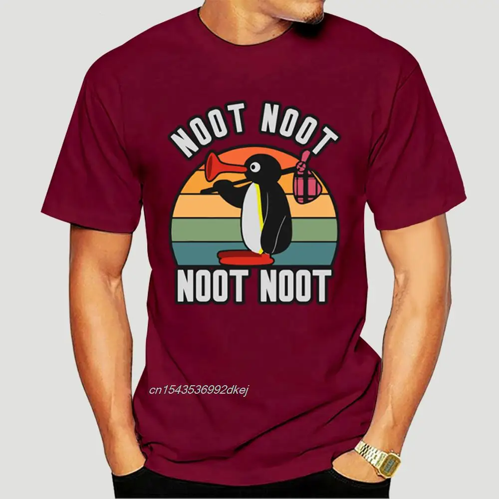 

Noot Noot Pingu Noot Meme MenS Black T-Shirt High Quality Tee Shirt 0713D