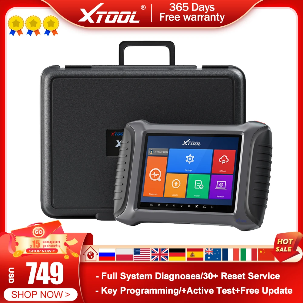 

2022 XTOOL X100 PAD3 SE программатор ключей OBD2 система AlI диагностический инструмент Поддержка CAN FD активное тестирование бесплатное обновление онла...