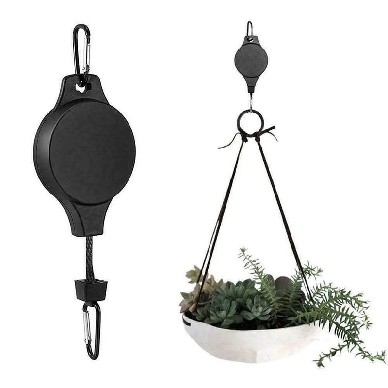 

Retractable Plant Hook Adjustable Potted Plants Pull Down Hanger Hooks Hanging Flower Pots Hook for Flowerpot Potted Plants