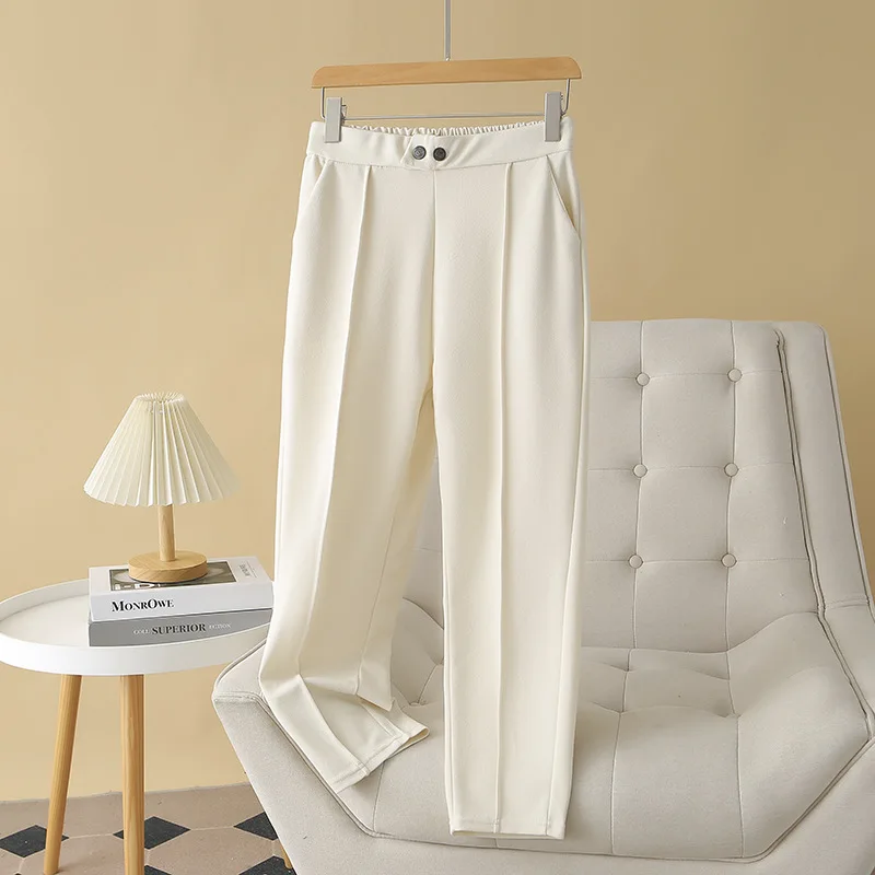 Брюки женские Костюмные с завышенной талией офисная одежда прямые черные штаны