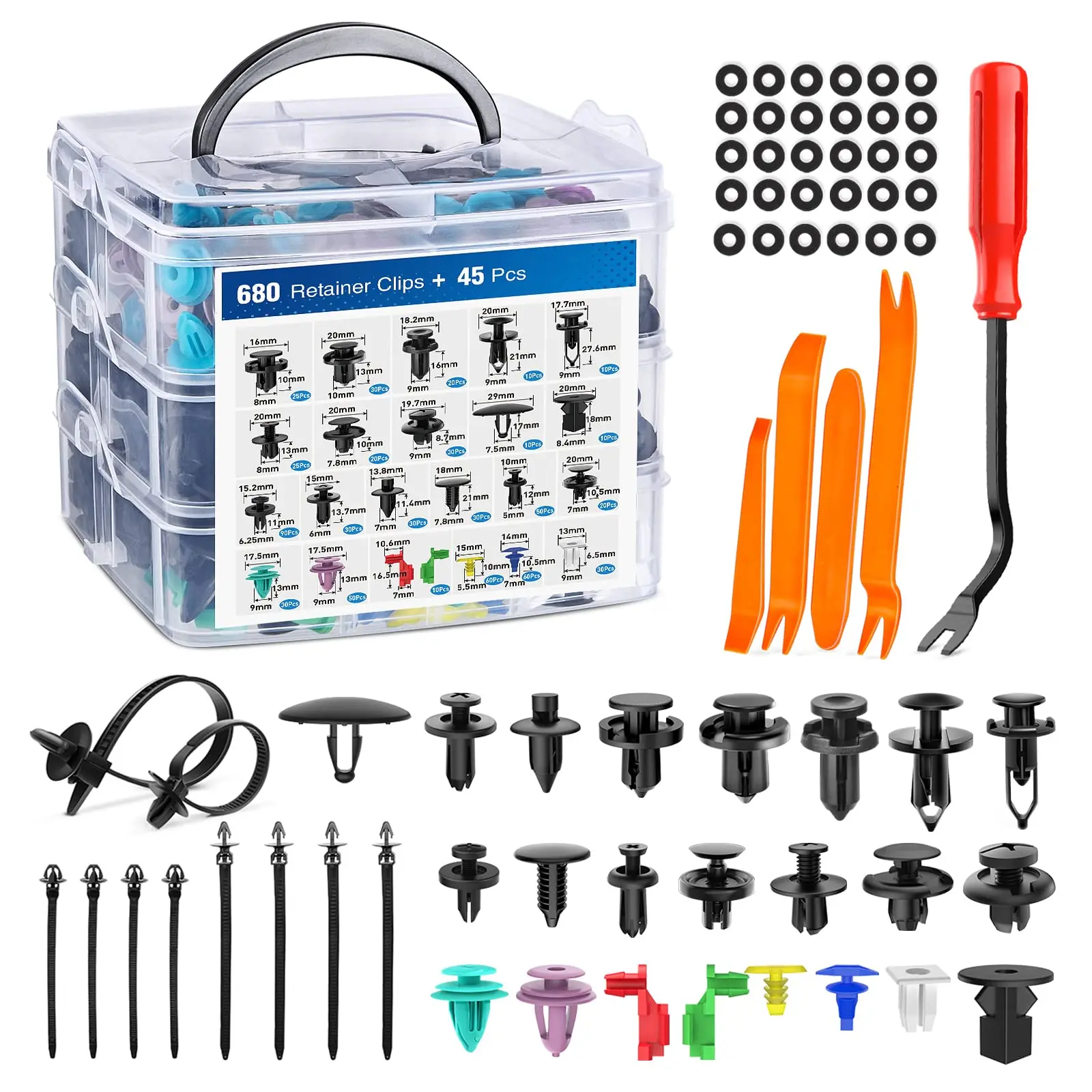 725 клипсы для бампера, автомобильные фиксаторы, комплект пластиковых крепежных зажимов, автомобильные заклепки, комплект клипс для крыла, брызговика, Toyota GM Ford Honda Chevy
