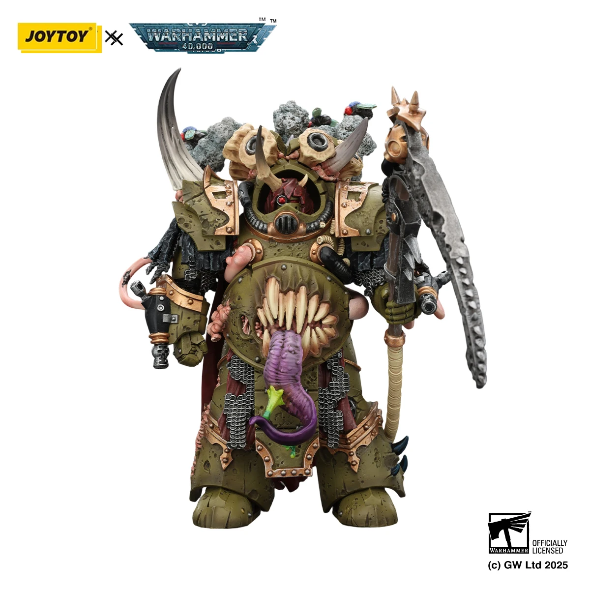 Фото Доставка в течение 24 часов: JOYTOY Warhammer 40K Death Guard Deathshroud Terminator Champion с перчатками Manreaper и Plaguespurter Gauntlets №5