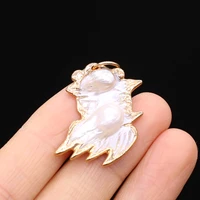 natural mother of pearl shell pendants gold plated irregular pearl charms for jewelry making diy women necklace earring gifts