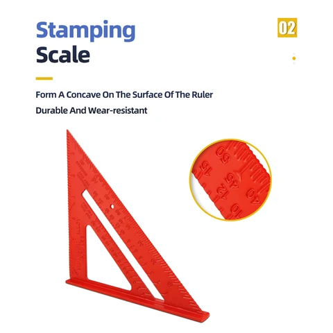 Треугольная линейка 7 дюймов, деревообрабатывающий набор из алюминиевого сплава, квадратные измерения, фотометрические приборы, угловой транспортир, треугольная линейка