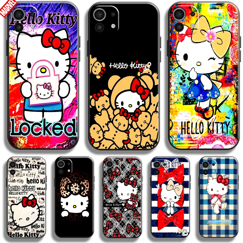 

Cute Hello Kitty For Xiaomi Mi 11 11 Lite 5G Phone Case Soft Black Carcasa Back Silicone Cover Funda