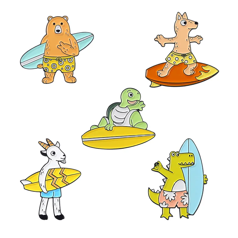 

Cartoon Hippo Green Turtle Pins Sea Animal Pins Accessories Clothing Backpack Alloy Brooch Enamel Lapel Pins Badge Wholesale