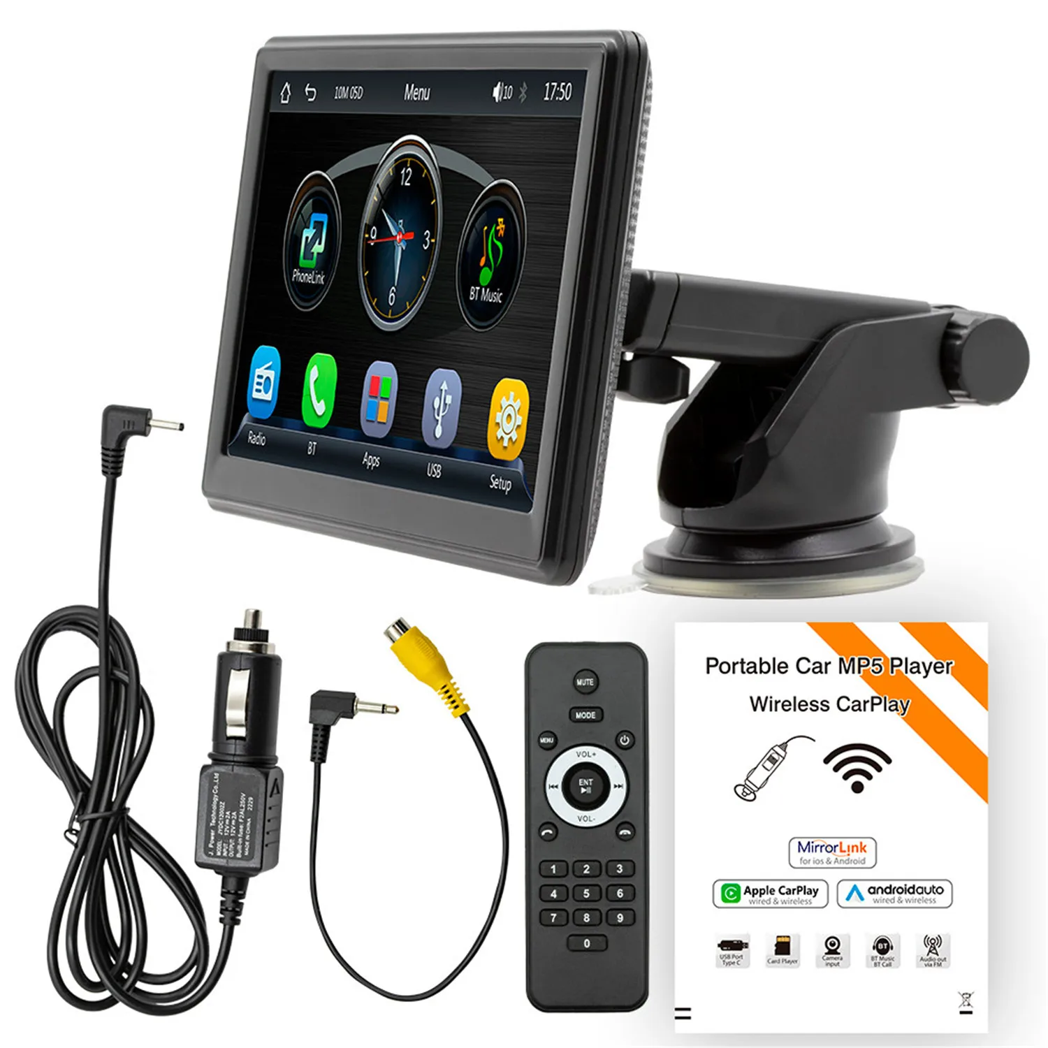 

7-дюймовый беспроводной Carplay WIFI радио 1080P IPS монитор сенсорный экран автомобильный мультимедийный плеер Mp5 радиоприемники Bluetooth без 1-din B500W автомобильная часть