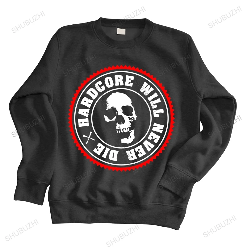 

Man crew neck hoodie Hardcore Will Never Die | Hardstyle | DJ | Totenkopf | Skull unisex sweatshirt men tops
