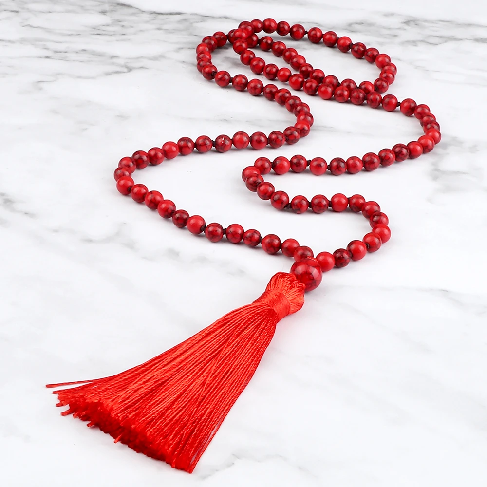 Женское Ожерелье из натурального камня тигрового глаза 6 мм 108 бусин ожерелья с