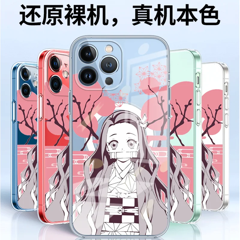 

Новинка, 13promax, планшетофон, призрак, рассекающее лезвие, аниме, мультфильм, iPhone 12pro, Nezuko, прозрачное магнитное притяжение, magsafe, мягкое 13