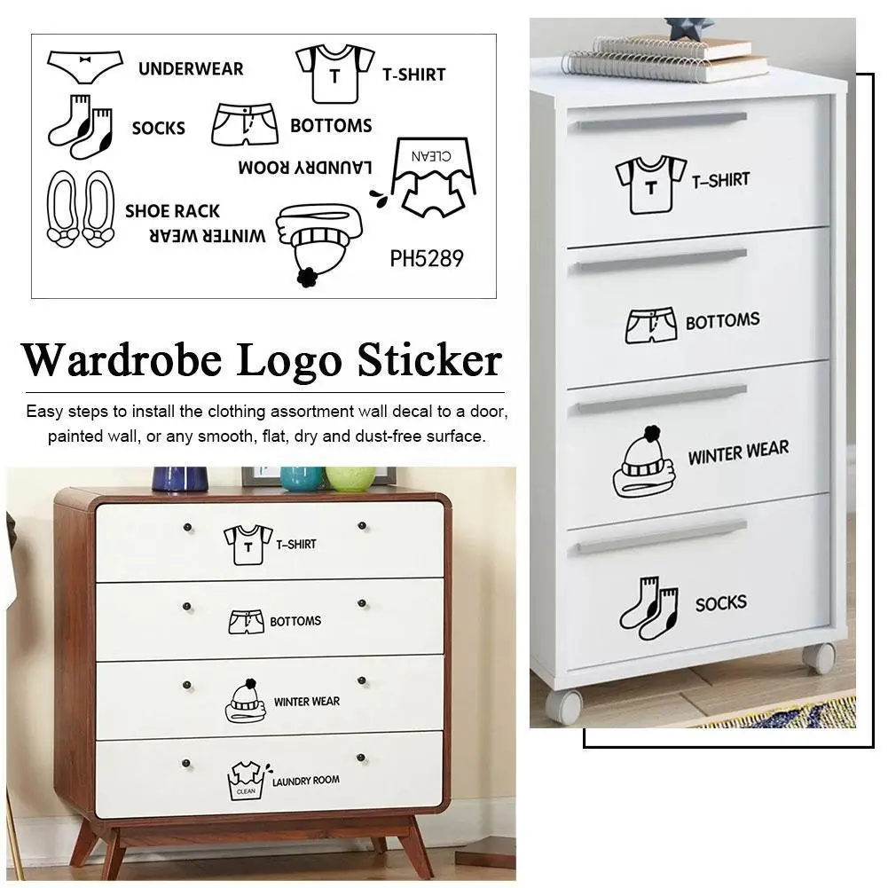 

1pcs Clothes And Shoes Wardrobe Cabinets Decorative Wall Stickers For Door Wallpaper Diy Removable Home Furnishing Decorati H5o3