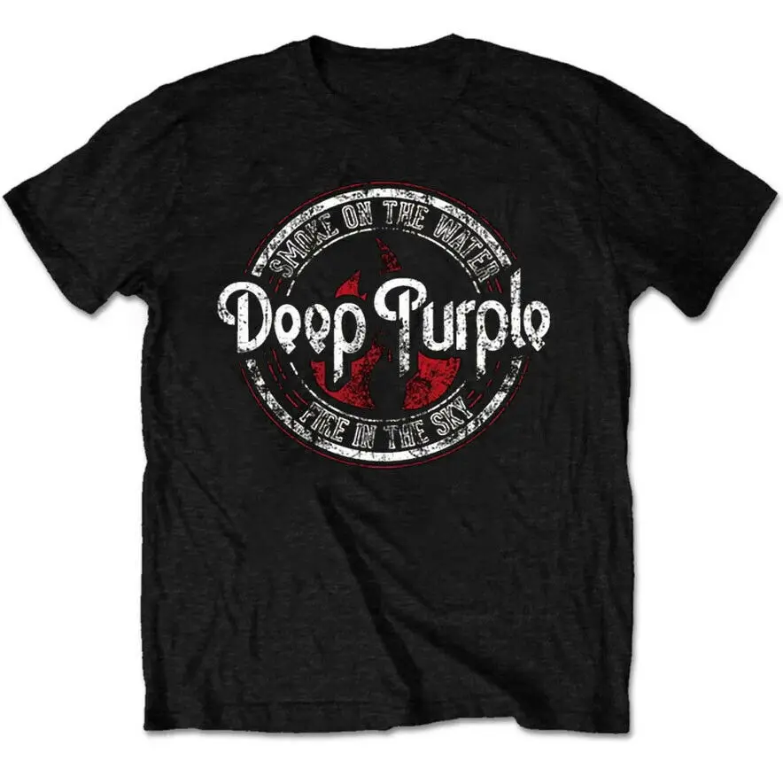 

Deep Purple Smoke On The Water T Shirt Black Casual Wear Top YK0164