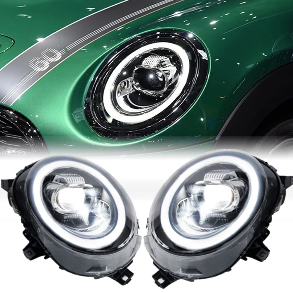 For 2014-2019 BMW Mini F56 Cooper Led Headlights Accessories With Halo Angel Eye DRL Front Light Bi-Led Lens Headlamp Assembly
