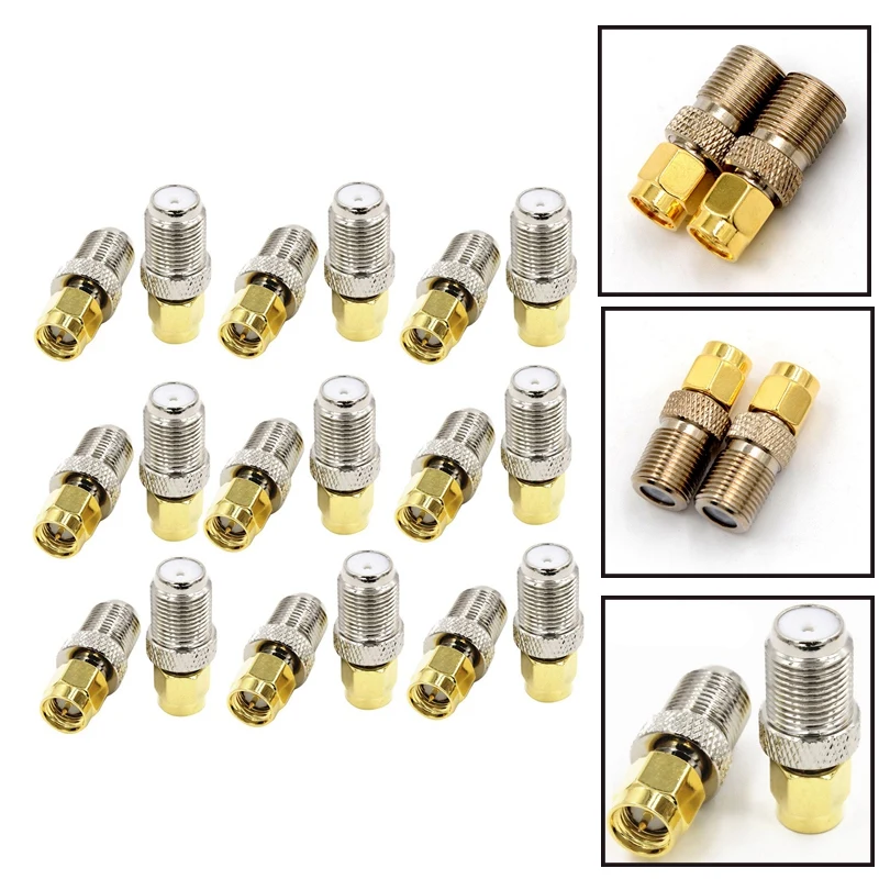 

F Female Jack To SMA Male Plug RF Coaxial Connector Copper