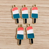 10pcs 9x25mm cute enamel popsicle charms for jewelry making summer drink charms pendants for diy necklaces earrings crafts gifts