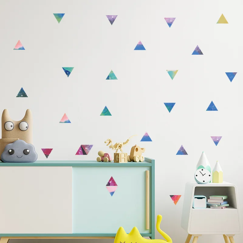 

Coloreb Triangle Wall Sticker Watercolor Dot Door Windows Bedroom Offices House Wardrobe Refrigerator Porch DIY Home Decor
