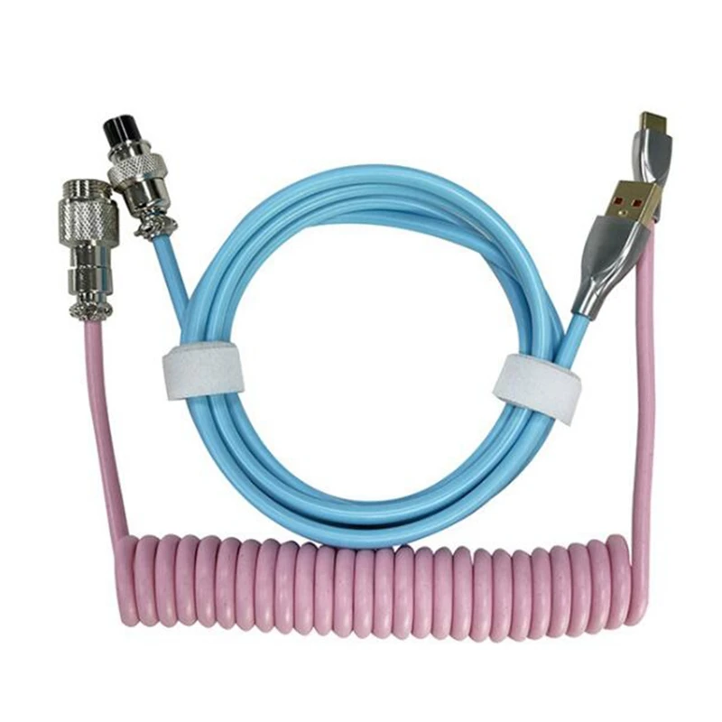 

Coiled Cable Type C to USB Coiling Cable for Mechanical Keyboard Coiling Pilot Cable for Gaming Keyboard 1.8M