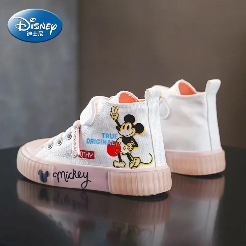 

Детские ботинки Disney, повседневная холщовая обувь для мальчиков и девочек с мультяшным Микки Маусом, весна-осень