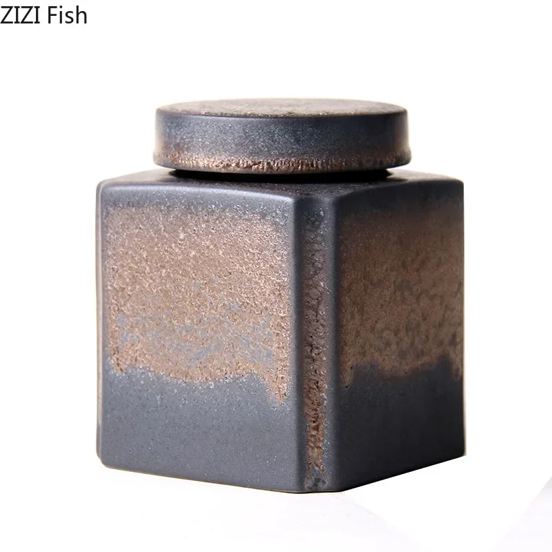Керамическая канистра для чая геометрической формы герметичные банки хранения