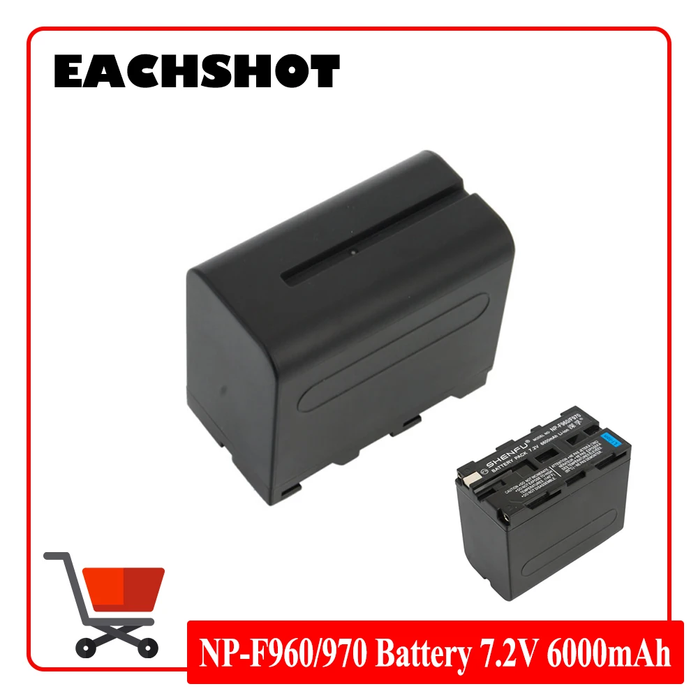 

EACHSHOT Sony NP-F Series NP F970 Battery 7.2V 6000mAh for Sokani X100 Amaran 60D 60X COLBOR CL60 CL100X XM
