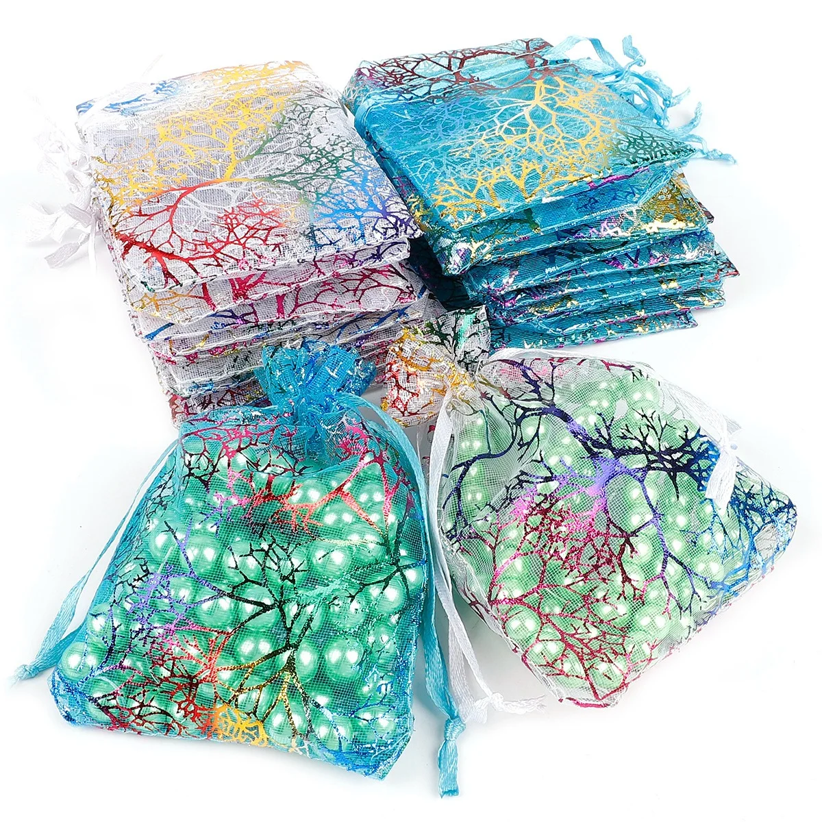 

10pcs/20pcs 7x9cm 9x12cm 10x15cm Colorful Organza Bags Jewelry Packaging Bags Wedding Favor Gift Bags Drawstring Pouches