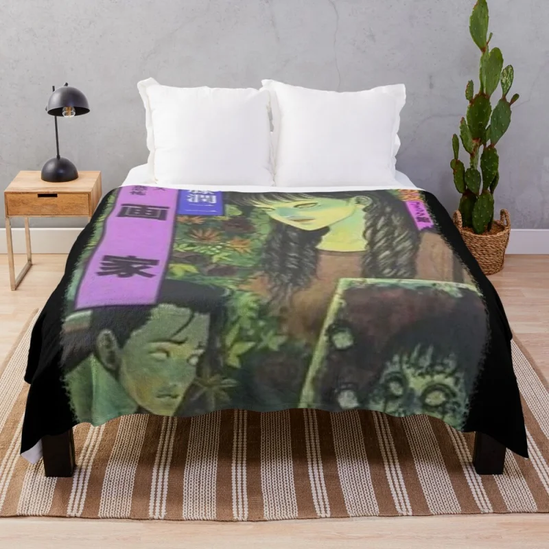 

Junji Ito Mix Collection Throw Blanket Fur Blankets Flannel Fabric