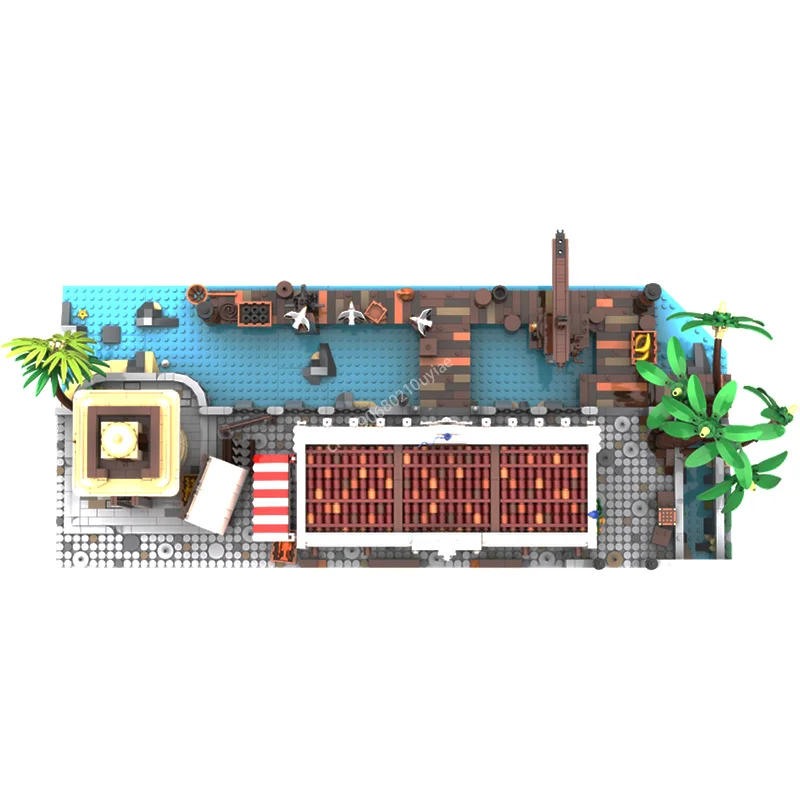 4103 шт. Moc средневековый Пуэрто Санта-Мария Dockside Market модульная архитектура