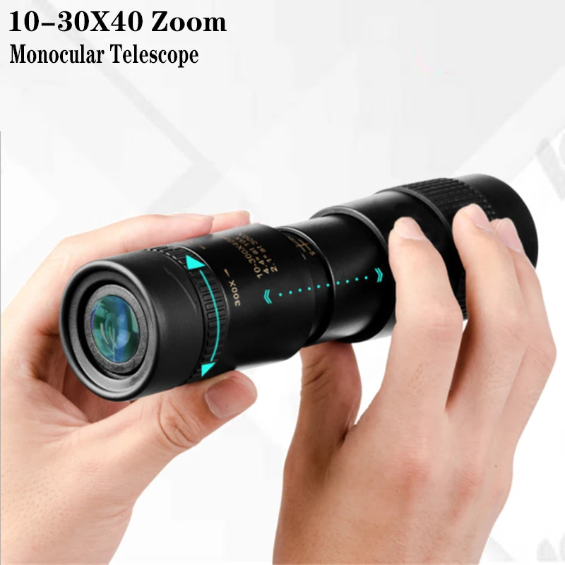 

10-300X40 Monocular Binoculars Compact Telescope Monocular with Zoom Mini Spyglass Night Vision Travel Hunting Camping Equipment