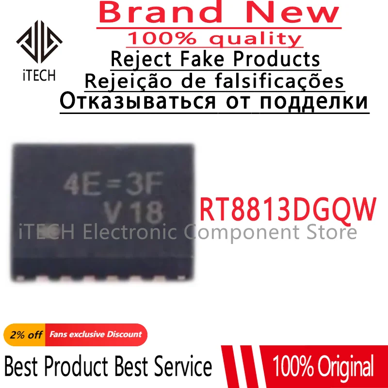 

2-10Pcs 100% New RT8813DGQW 4E= WQFN24 Original Chips Ic