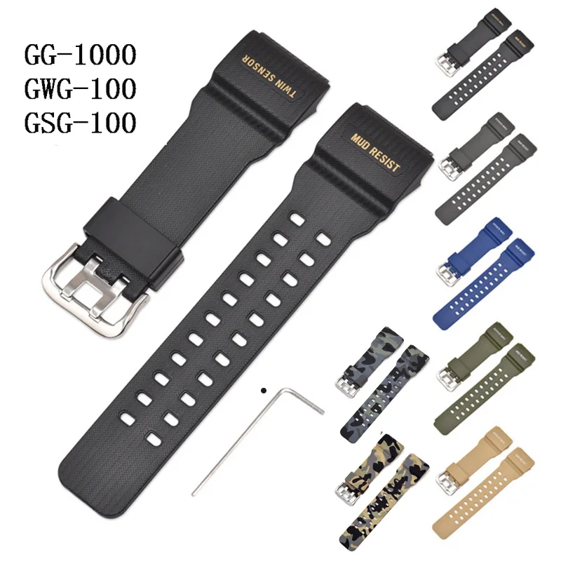 

For Casio Gg-1000 Gwg-100 Gsg-100 Silicone Watch Strap Resin Wrist Rubber Band Men Sport Waterproof Bracelet Accessories