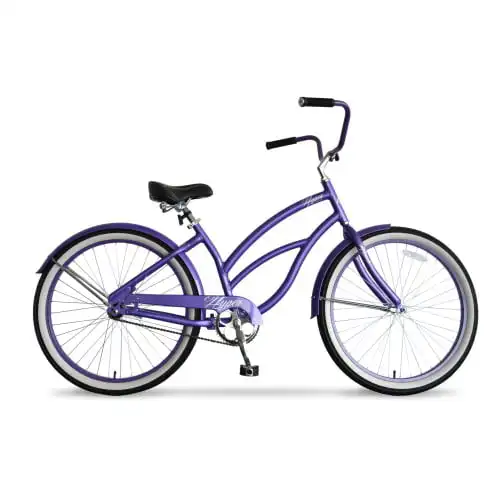 

26 Inch Beach Cruiser Bike, Purple