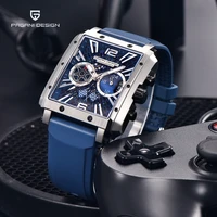 pagani design mens quartz watches mens top brand luxury chronograph watch for men sports waterproof silicone strap reloj hombre