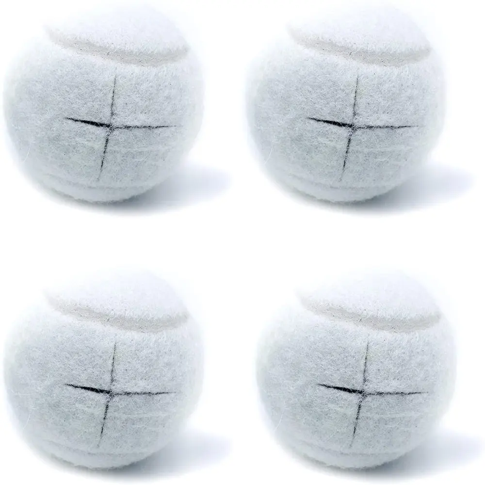 

4 PCS Precut Tennis Balls for Furniture Legs and Floor Protection, Heavy Duty Long Lasting Felt Pad Glide Coverings-White