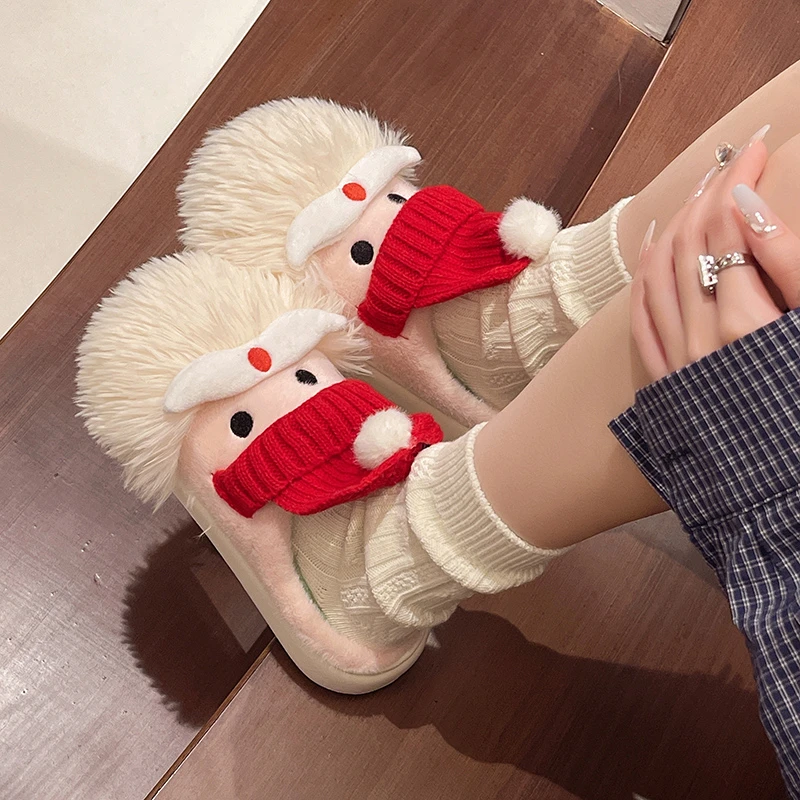 Бархатные теплые водонепроницаемые тапочки с толстой подошвой Baotou модные