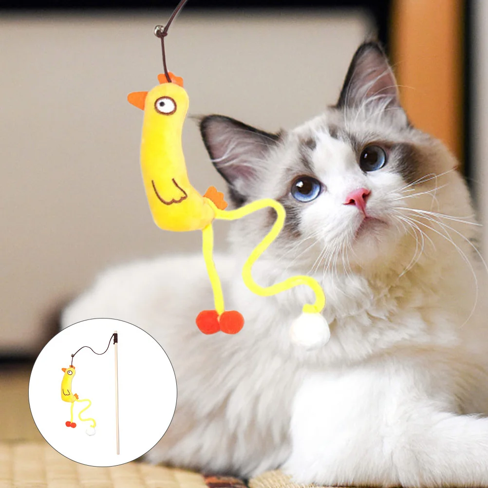 

Interactive Cat Wand Elastic Rope Cat Stick Chick Shape Cat Wand Cat Supplies