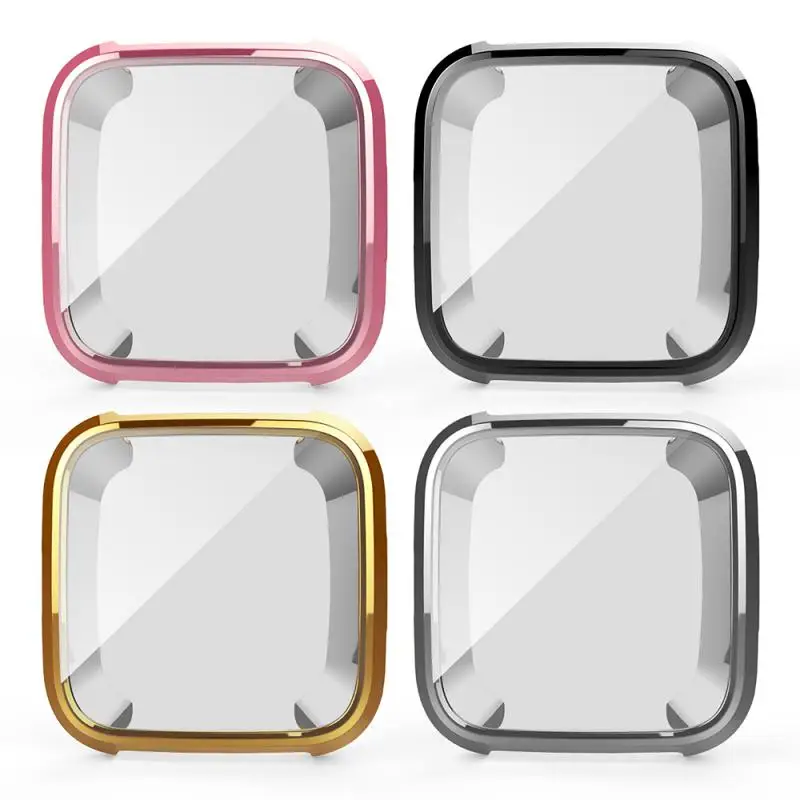 

1PC Smart Watch Protection Case Ultra-thin Soft Plating TPU Case Full Protection Silicone Cases Accessories For Fitbit Versa