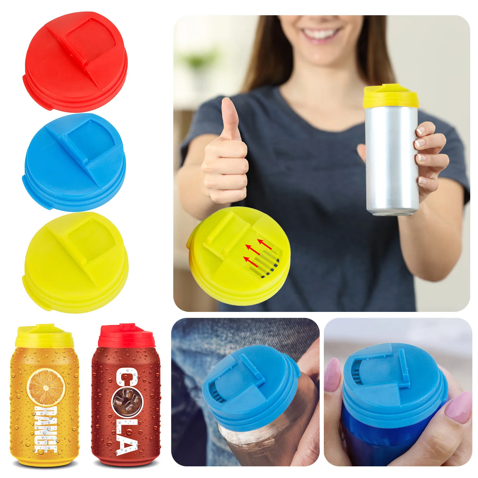 

Reusable Plastic Beer Water Dispenser Lid Protector Caps Plastic Cover Waterproof Splash-proof Gasproof Can Cap Seal Practical