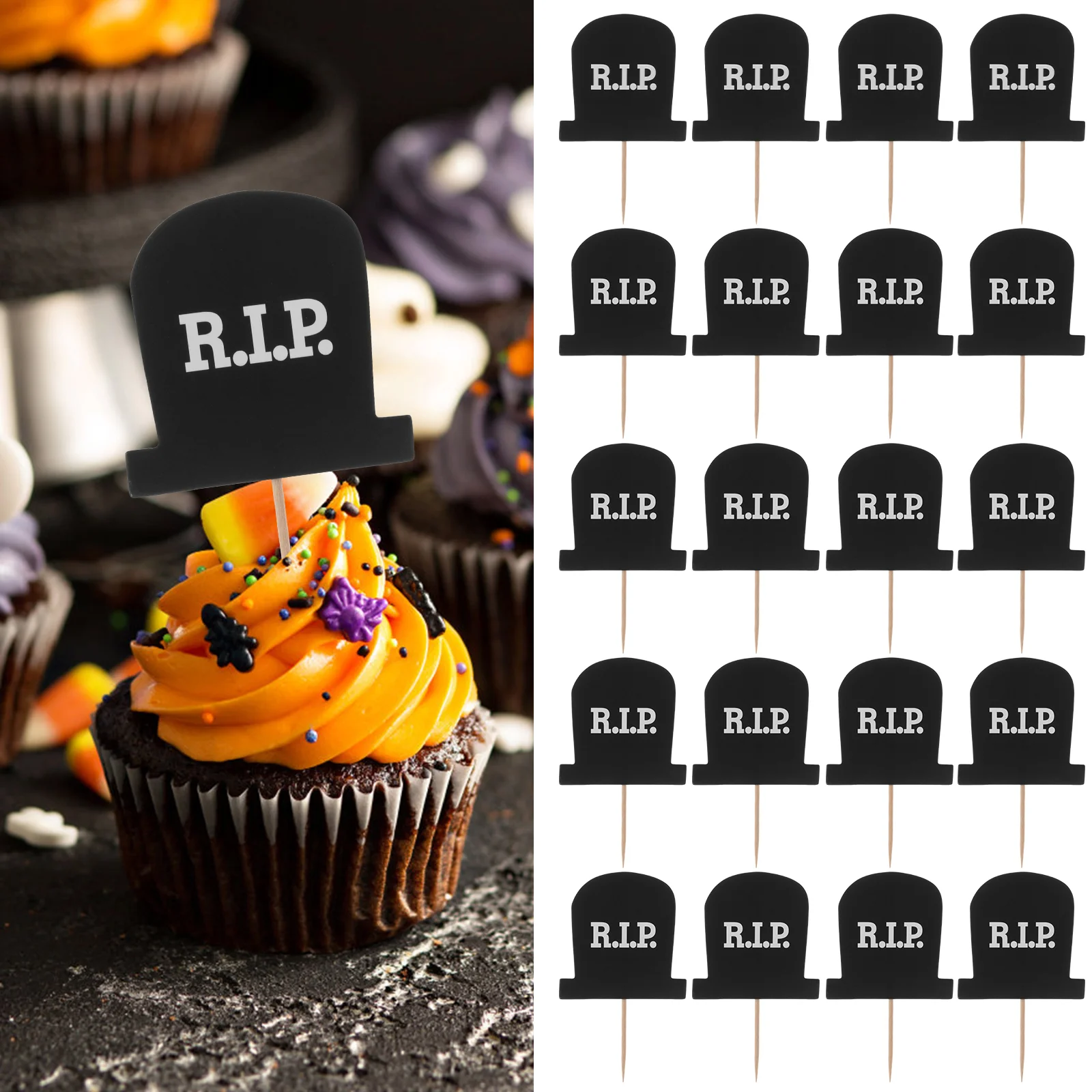 10 шт. Хэллоуин привидение кладбище Рип зубочистка украшение для торта топперы