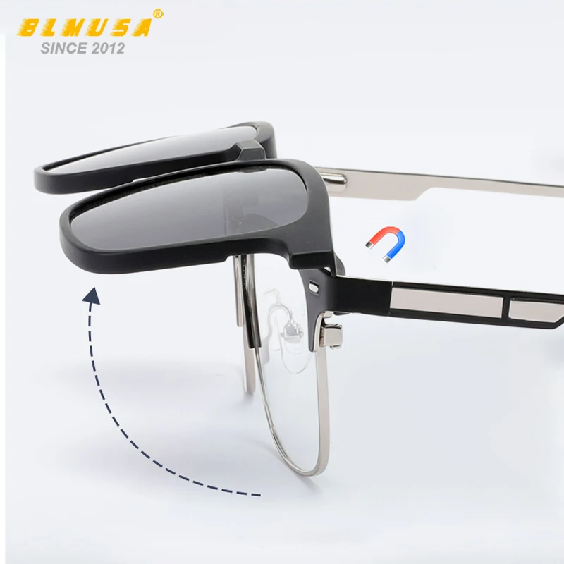 BLMUSA 2025 новые очки с магнитной клипсой для мужчин поляризационные солнцезащитные