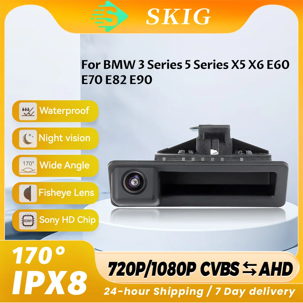 Автомобильная HD AHD 1080P объектив рыбий глаз камера заднего резервного багажника с