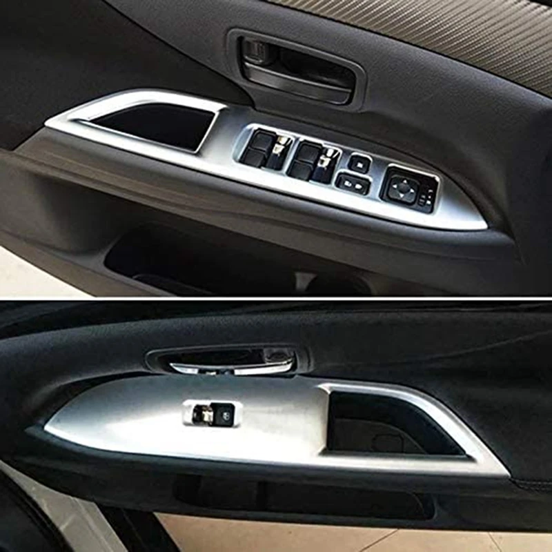 For Mitsubishi Outlander 2014 2015 2016 2017 2018 2019 Chrome Door Window Armrest Switch Button Knob Panel Cover Trim