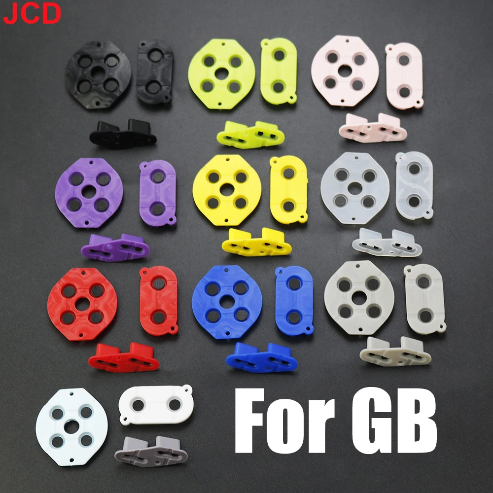 JCD 1set For Game Boy GB DMG-01 Conductive Rubber Silicone Buttons D-pad for Game boy GB Yellow Green Blue pink